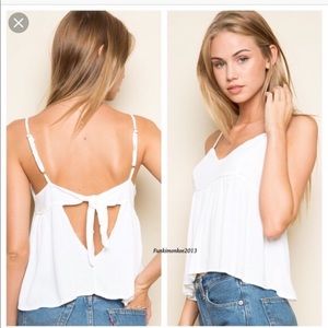 Brandy Melville White Cameron Tie Back Shirt